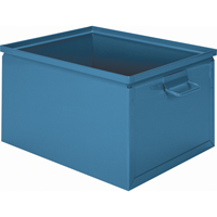 Boîte empilable en acier, 7,5" la x 13" p x 6" h, Bleu CA813 | O-Max