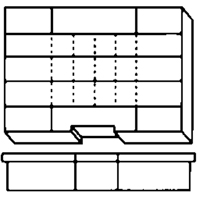 Boîte à compartiments, Plastique, 15-1/2" la x 11-3/4" p, 2-1/2" h, Gris CB498 | O-Max