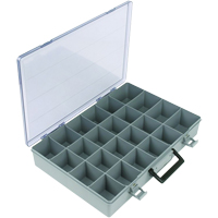Boîte à compartiments, Plastique, 24 compartiments, 15-1/2" la x 11-3/4" p, 2-1/2" h, Gris CB499 | O-Max