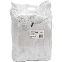 Chiffons fabriqués à partir de matériaux recyclés, Coton, Blanc, 25 lb JQ111 | O-Max