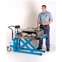 Chariots/tables hydrauliques de levée à ciseaux pour palettes, 42-1/2" lo x 20-1/2" la, Acier, Capacité de 1000 lb MK792 | O-Max