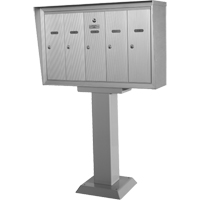 Boîtes aux lettres plateforme unique, Fixation Socle, 16" x 5-1/2", 3 portes, Aluminium OP394 | O-Max