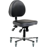 Chaise ergonomique à inclinaison réglable SF 180<sup>MC</sup>, Mobile, Ajustable, Vinyle Siège, Noir/gris OP500 | O-Max