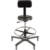 Chaise ergonomique de calibre industriel TF150<sup>MC</sup>, Mobile, Ajustable, 20-1/2" - 28-1/2", Vinyle Siège, Noir/gris OP502 | O-Max