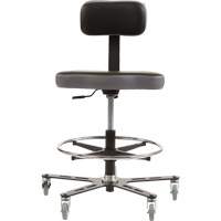Chaise ergonomique TF 160<sup>MC</sup>, Mobile, Ajustable, Vinyle Siège, Noir/gris OP504 | O-Max