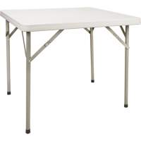 Table pliante, Carrée, 34" l x 34" la, Polyéthylène, Blanc OQ714 | O-Max