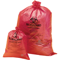 Sacs pour déchets à risque biologique - orange rouge, Biorisque, 19" lo x 14" la, 0,0317 mm, 200 /pqt SAM046 | O-Max