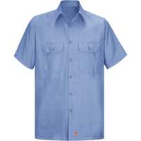 Chemise à manches courtes en tissu indéchirable, Hommes, 3T-Grand, Bleu SEU261 | O-Max