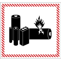 Étiquettes de manutention de matières dangereuses, 4-1/2" lo x 5-1/2" la, Noir/rouge SGQ532 | O-Max