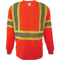 Chemise de sécurité à manches longues, Polyester, 2T-Grand, Orange haute visibilité SGS080 | O-Max