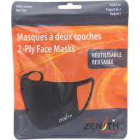 Masques réutilisable à deux couches, Polyester, Noir SGU558 | O-Max
