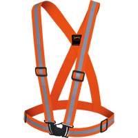 Bretelles de sécurité haute visibilité, Orange haute visibilité, Couleur réfléchissante Argent, Taille unique SHI033 | O-Max