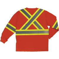 T-shirt de sécurité à manches longues, Coton, T-petit, Orange haute visibilité SHI995 | O-Max