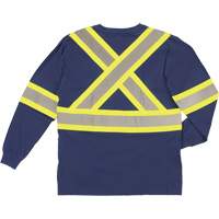 T-shirt de sécurité à manches longues, Coton, T-petit, Bleu marine SHJ014 | O-Max