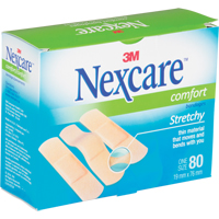 Bandages confortables Nexcare<sup>MC</sup>, Rectangulaire/carrée, 3", Tissu, Stérile SN659 | O-Max