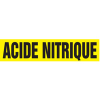 Marqueurs de tuyau "Acide Nitrique", Autocollant, 2-1/2" h x 12" la, Noir sur jaune SQ302 | O-Max
