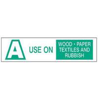 "A Use on Wood Paper Textiles and Rubbish" Labels, 6" L x 1-1/2" W, Green on White SY238 | O-Max