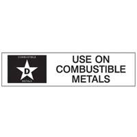 Étiquette «D: Use on Combustible Metals» pour extincteur SY241 | O-Max
