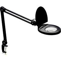 Lampe loupe ajustable, Dioptrie 5, Ampoule DEL, Bras de 47", Pinces serre-joints, Noir XI488 | O-Max
